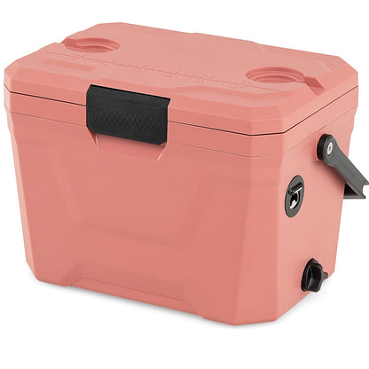 Insulated Portable Hard Shell Cooler with Cup Holders & Bottle Opener