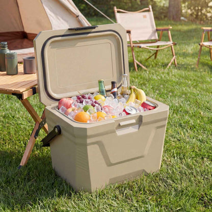 Insulated Portable Hard Shell Cooler with Cup Holders & Bottle Opener