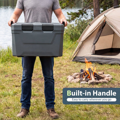 Large Insulated Hard Shell Cooler with Cup Holders, Bottle Opener & Drain Plug