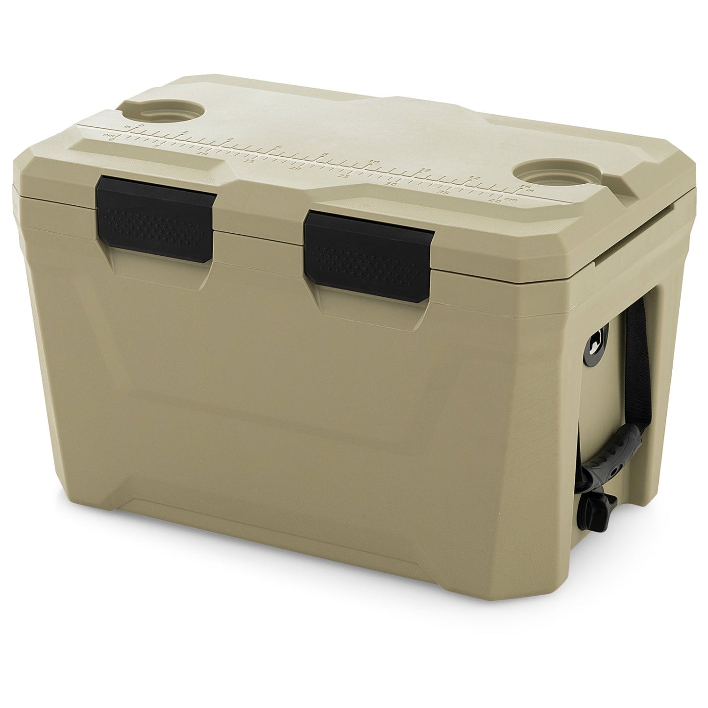 Large Insulated Hard Shell Cooler with Cup Holders, Bottle Opener & Drain Plug