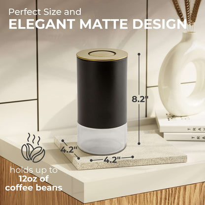 Kaffe 12oz Round Glass and Stainless Steel Storage Container