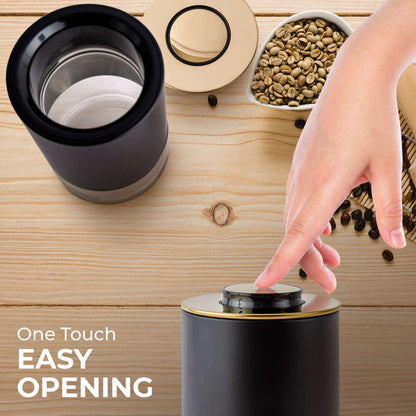 Kaffe 16oz Round Glass & Stainless Steel Storage Container