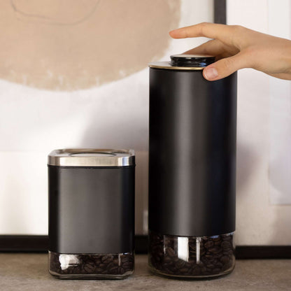 Kaffe 16oz Round Glass & Stainless Steel Storage Container