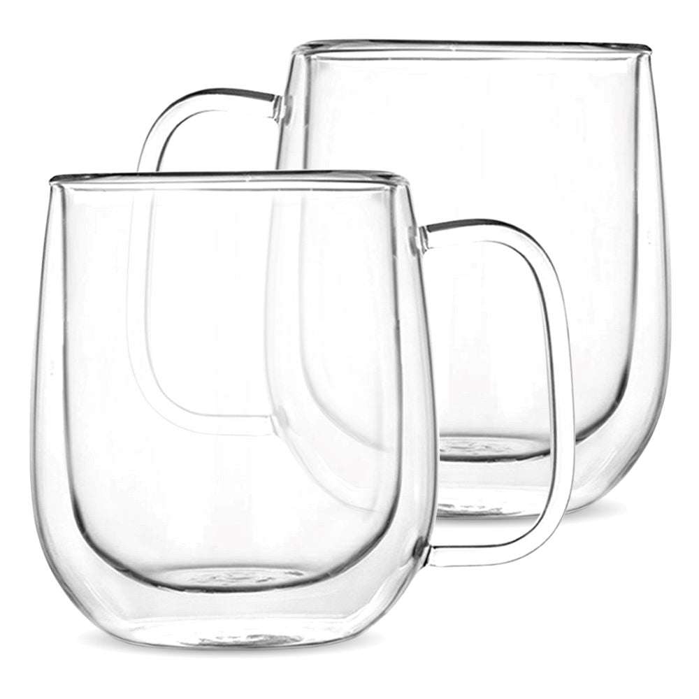 Kaffe 10oz Double-Walled Borosilicate Glass Mug Set - 2 Pack
