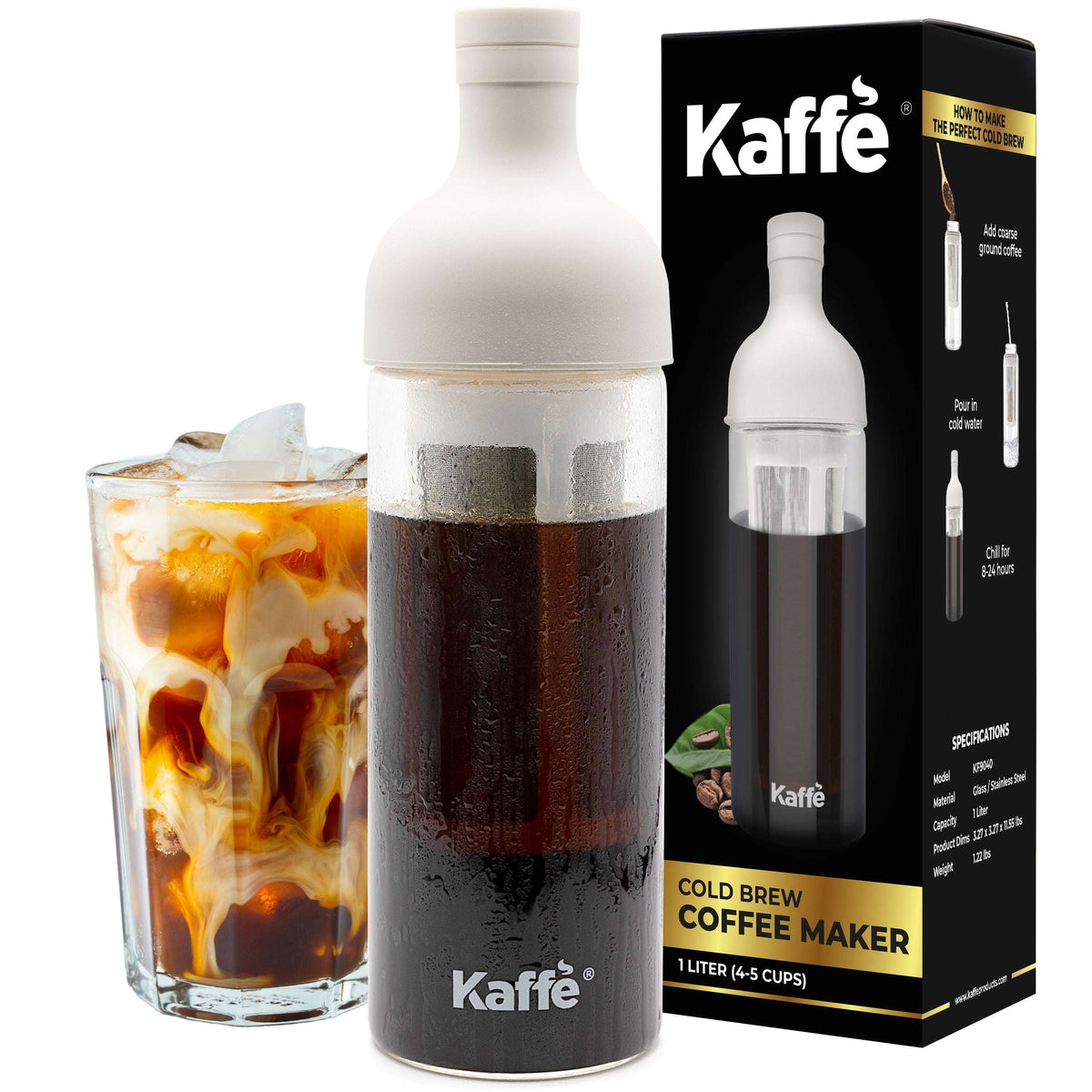 Kaffe Cold Brew Coffee Maker - 34oz Glass Pitcher KF9040