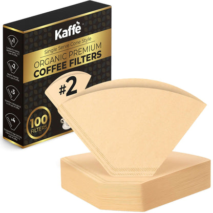Kaffe Organic Coffee Filters #2 - Unbleached 100-Pack