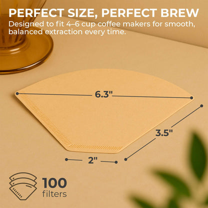 Kaffe Organic Coffee Filters #2 - Unbleached 100-Pack