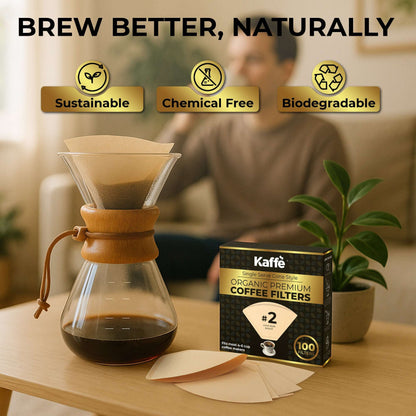 Kaffe Organic Coffee Filters #2 - Unbleached 100-Pack