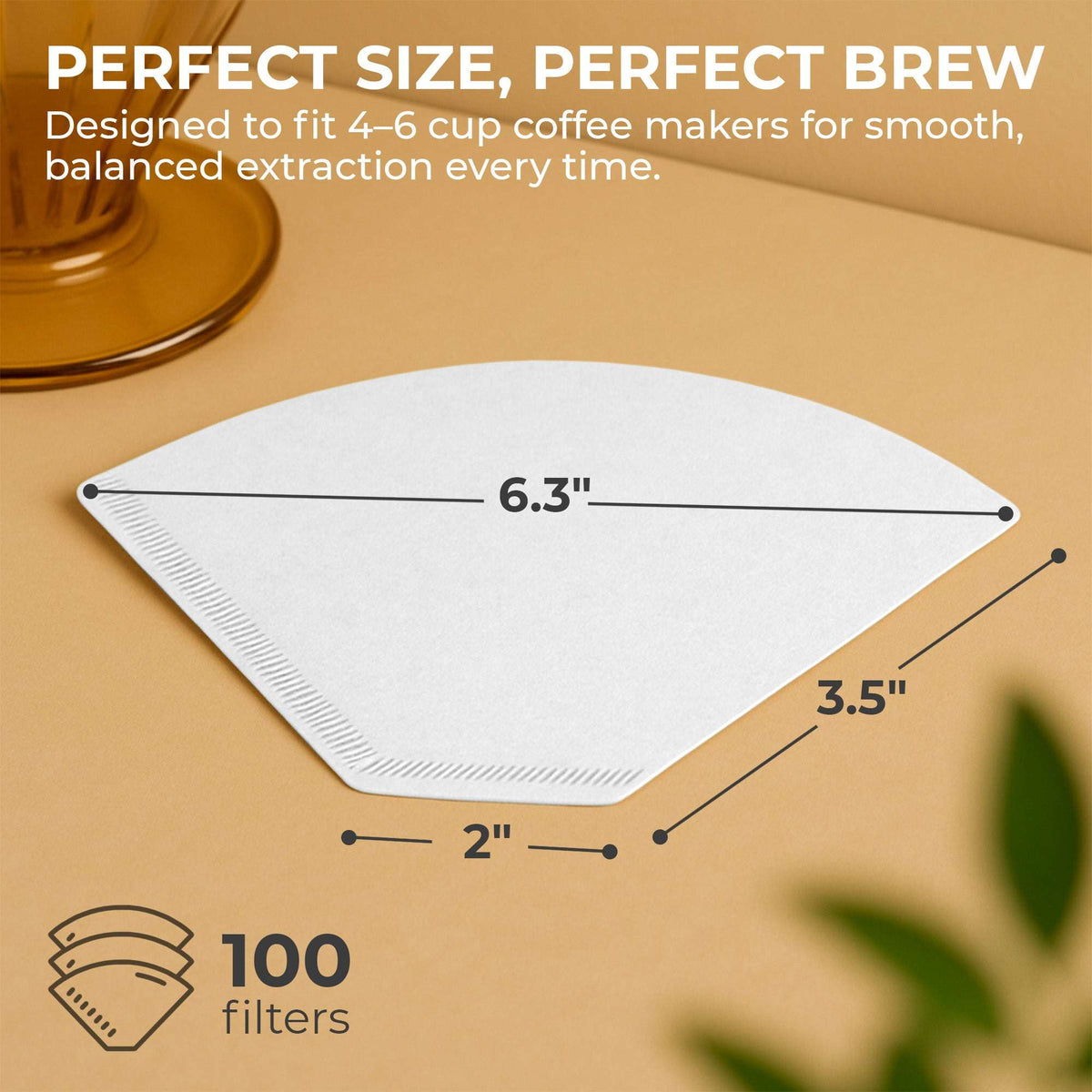 Kaffe #2 Coffee Filters - 100pk Unbleached Paper