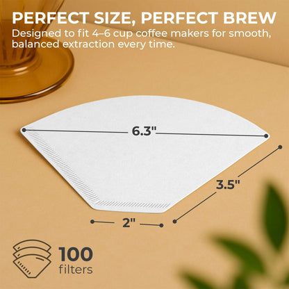 Kaffe #2 Coffee Filters - 100pk Unbleached Paper