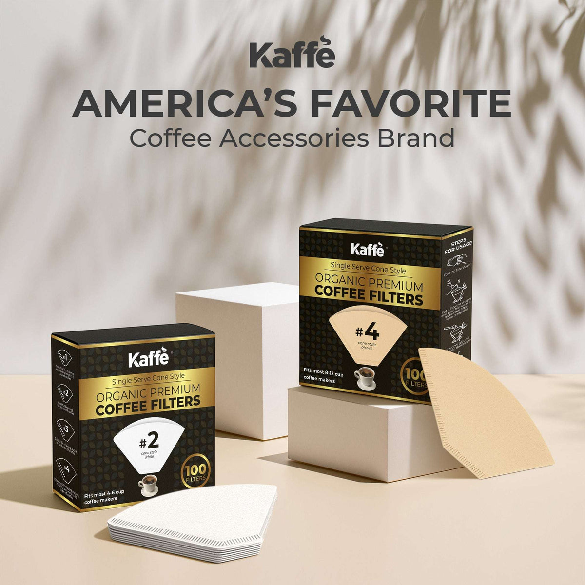 Kaffe #2 Coffee Filters - 100pk Unbleached Paper