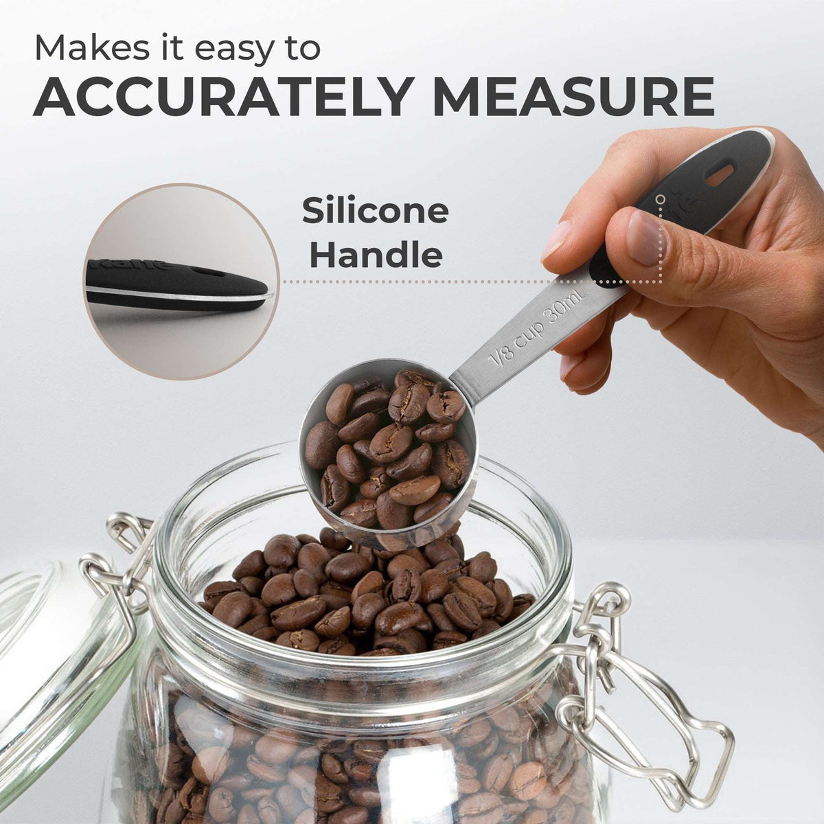 Kaffe Stainless Steel Coffee Measuring Spoon - 1/8 Cup (30ml)
