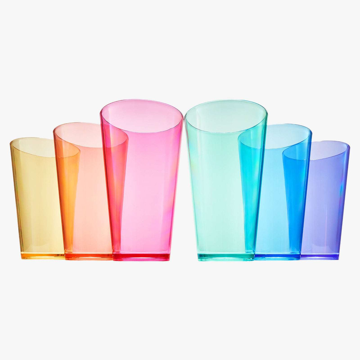 Madrid acrylic highball glasses set of 6 in gradient colors, tall straight tumblers