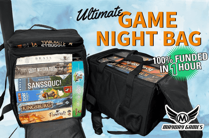 Padded game night carry bag set, black/charcoal with front zipper pocket and handles
