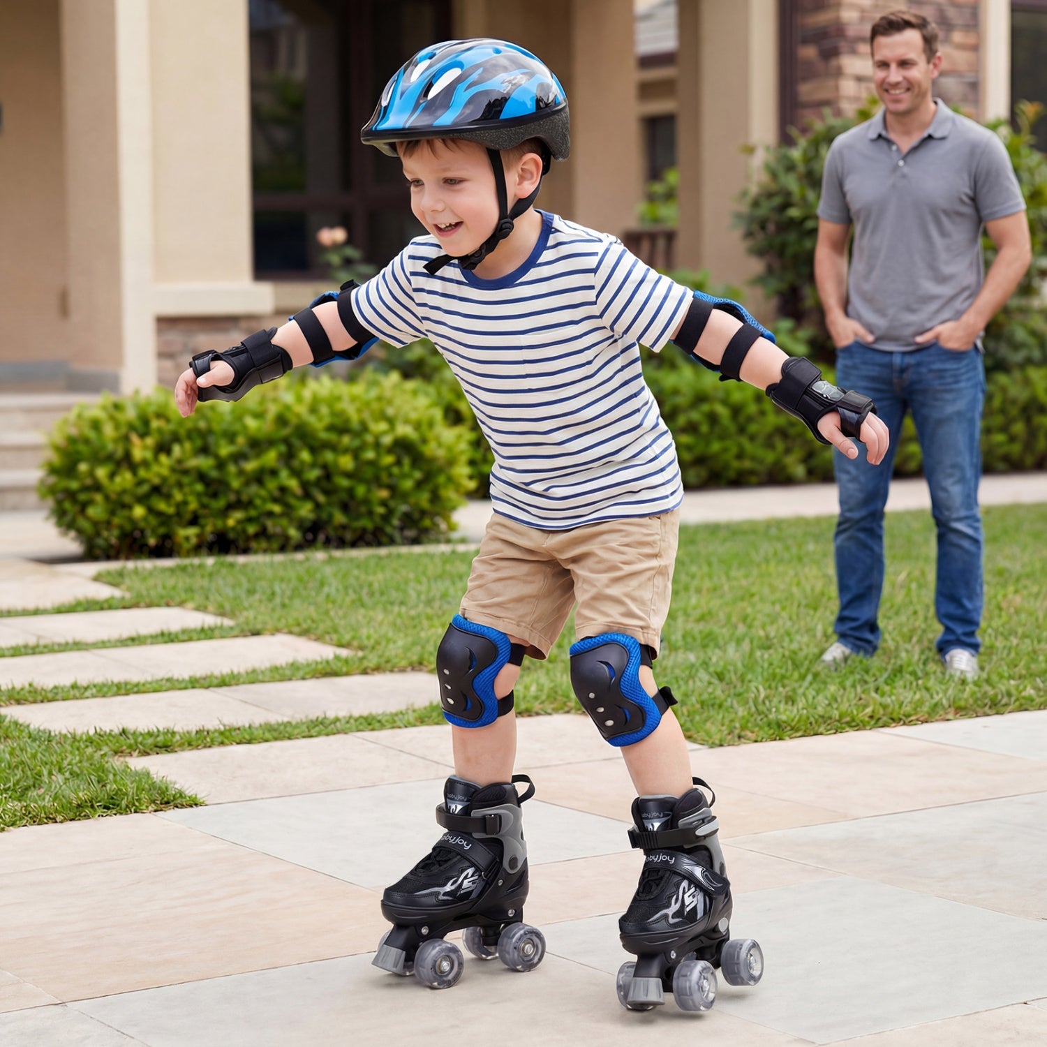 Kids Adjustable Quad Roller Skates with Light-Up Wheels | Girls & Boys - Niksstuff