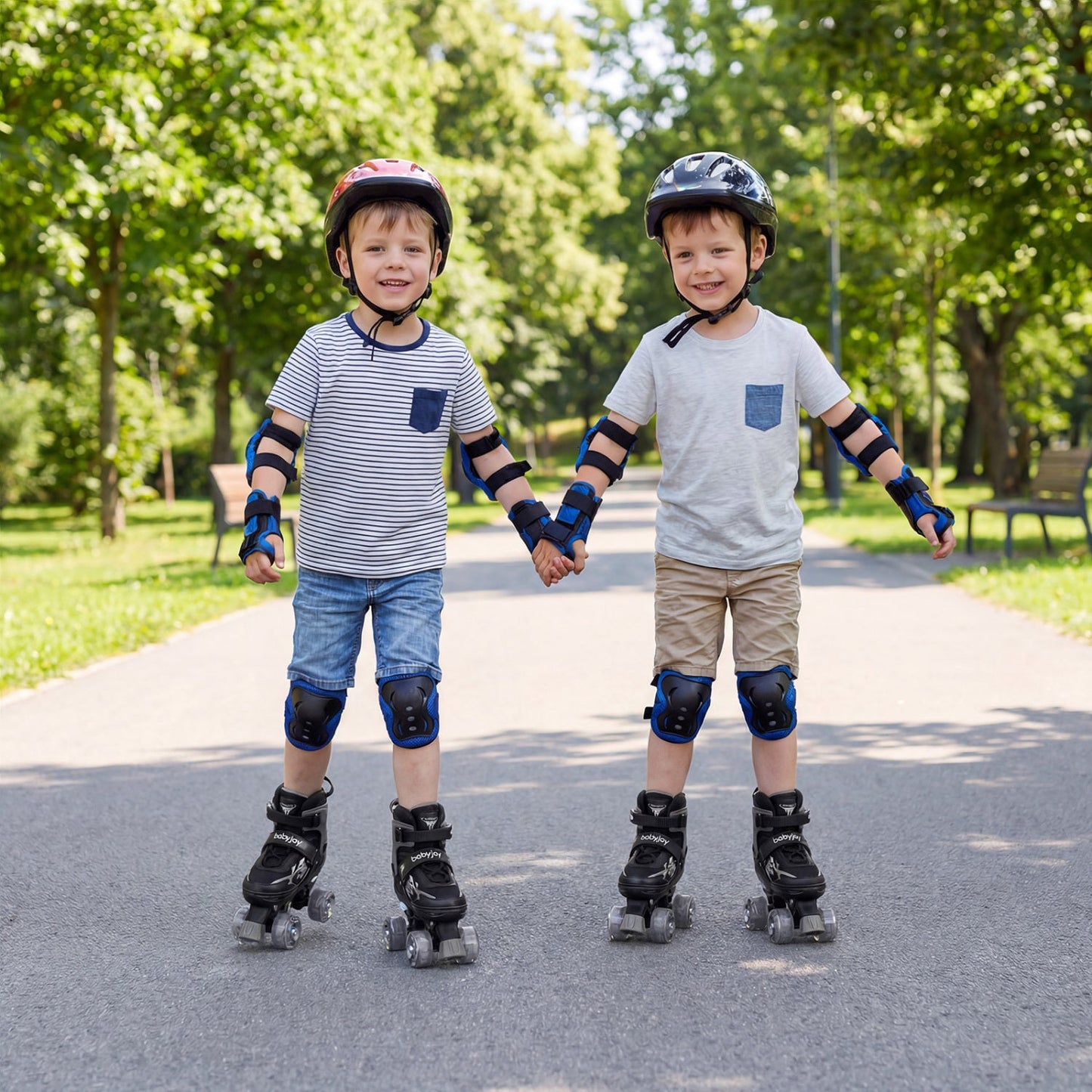 Kids Adjustable Quad Roller Skates with Light-Up Wheels | Girls & Boys - Niksstuff