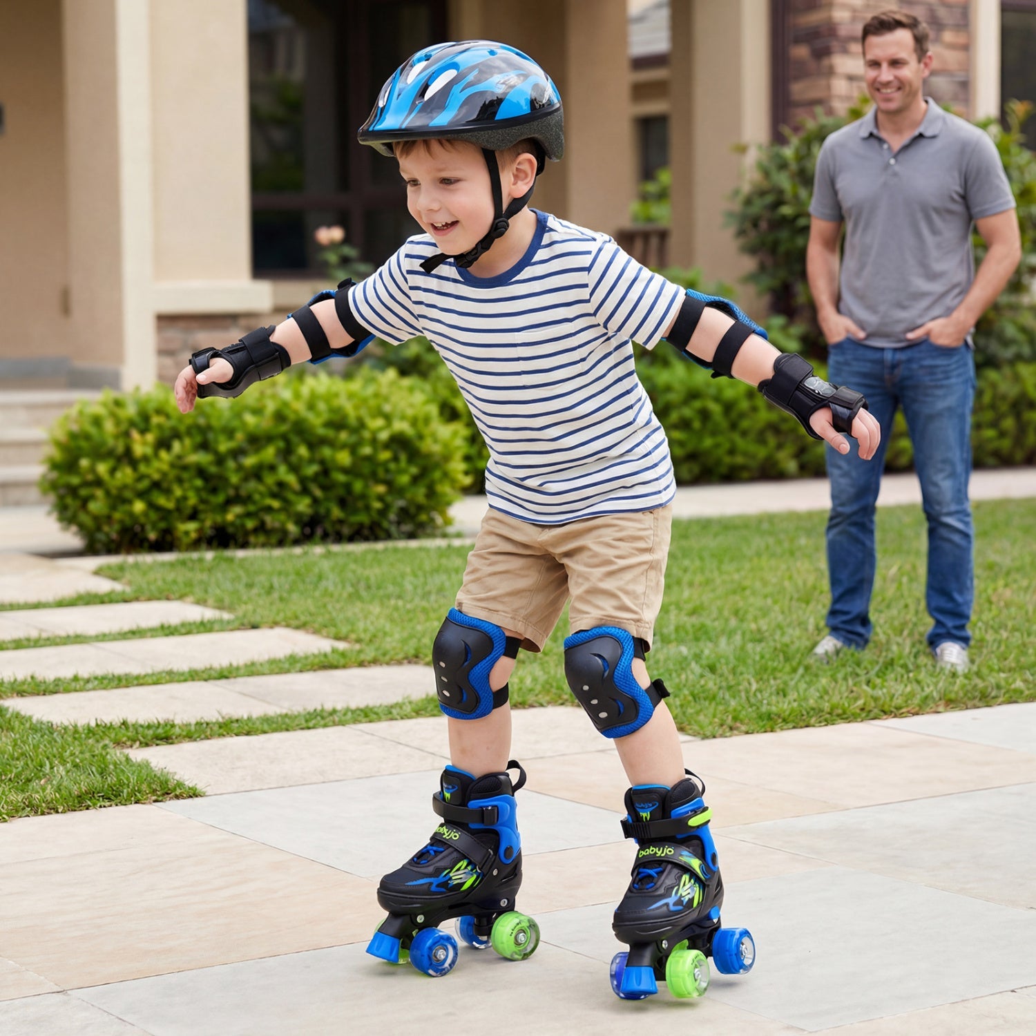 Kids Adjustable Quad Roller Skates with Light-Up Wheels | Girls & Boys - Niksstuff