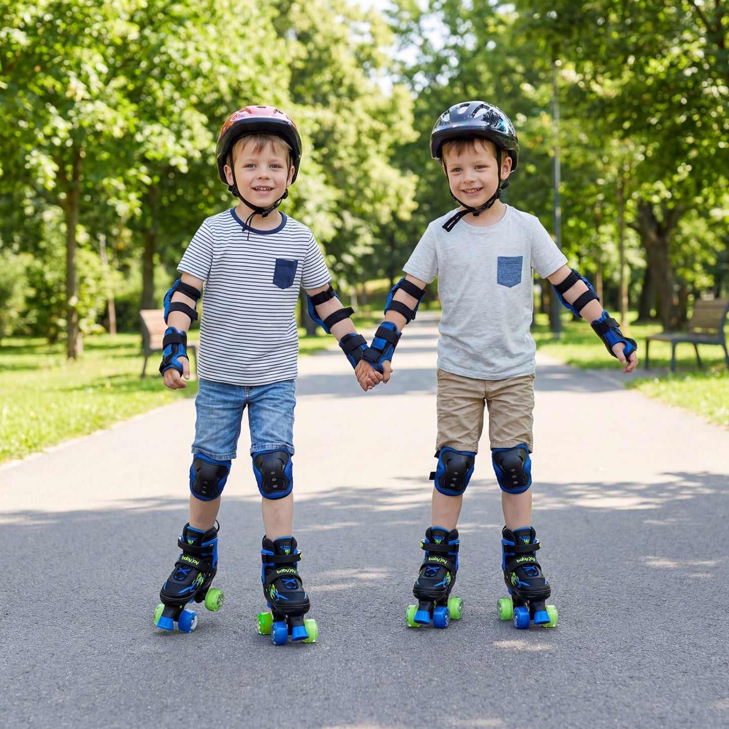 Kids Adjustable Quad Roller Skates with Light-Up Wheels | Girls & Boys - Niksstuff