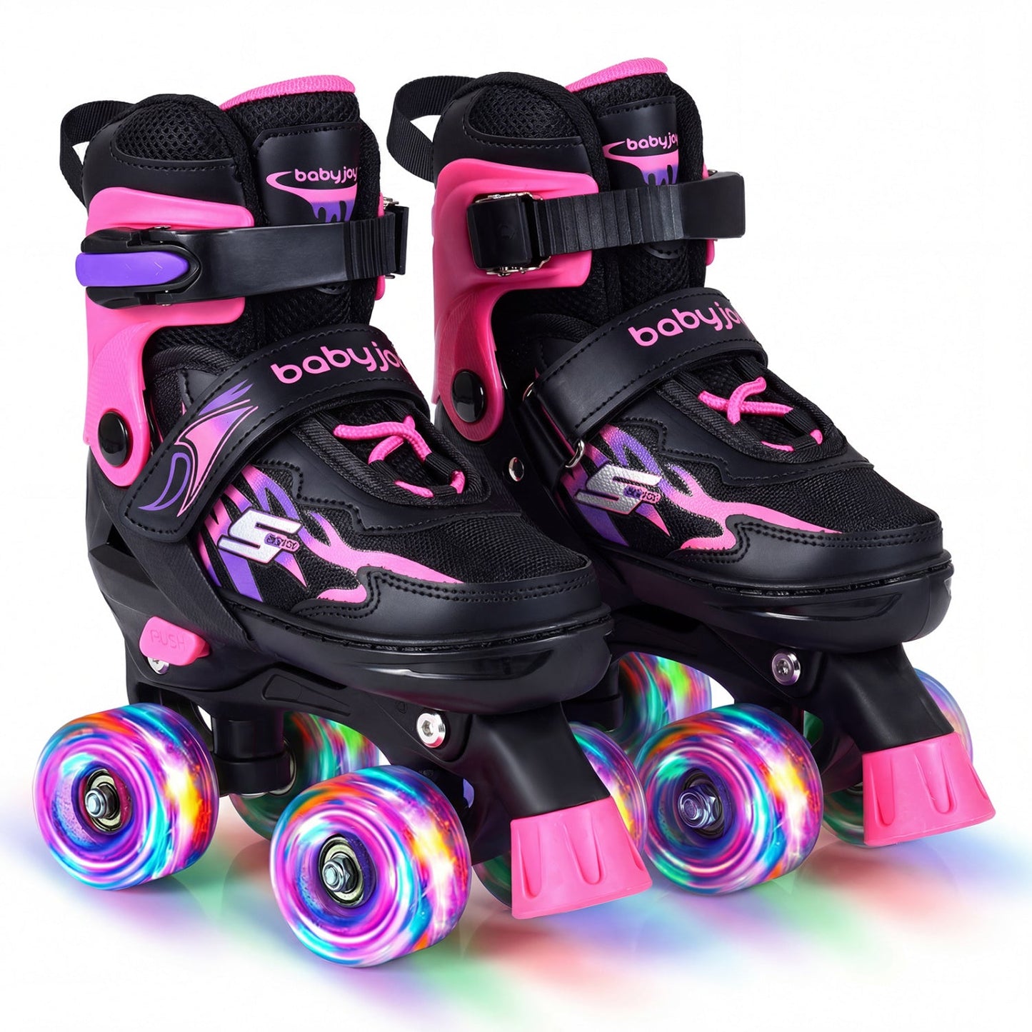Kids Adjustable Quad Roller Skates with Light-Up Wheels | Girls & Boys - Niksstuff