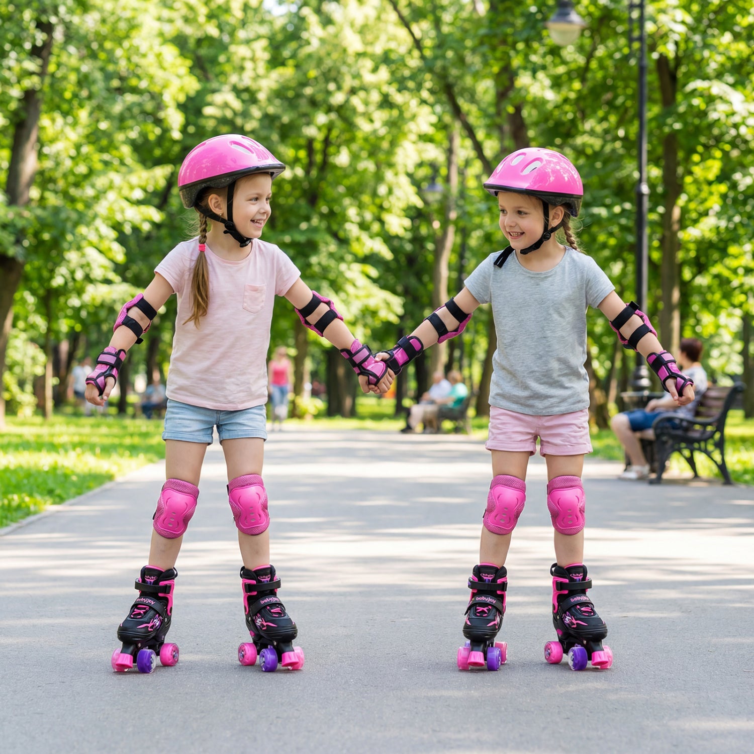 Kids Adjustable Quad Roller Skates with Light-Up Wheels | Girls & Boys - Niksstuff