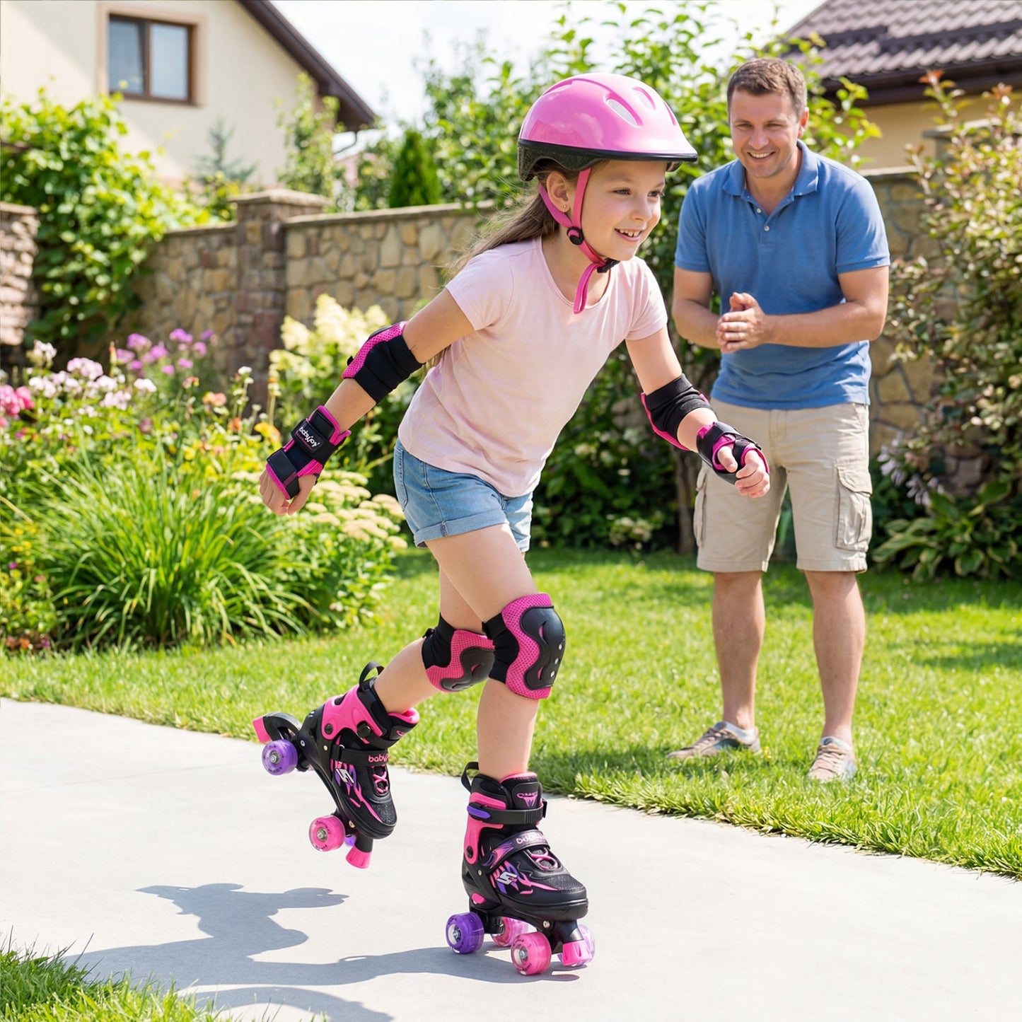 Kids Adjustable Quad Roller Skates with Light-Up Wheels | Boys & Girls - Niksstuff