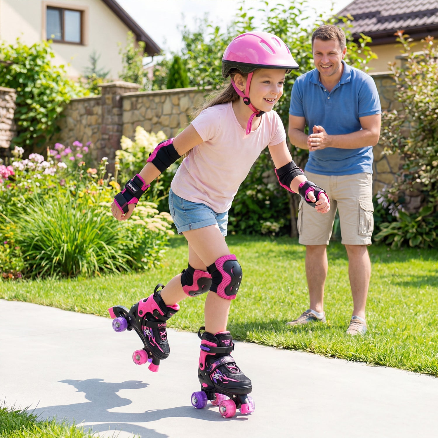 Kids Adjustable Quad Roller Skates with Light-Up Wheels | Boys & Girls - Niksstuff