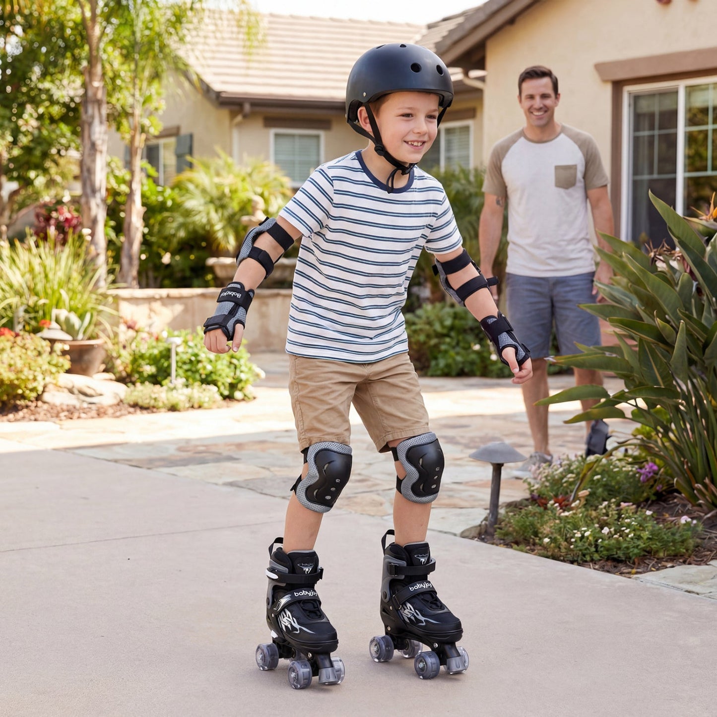 Kids Adjustable Quad Roller Skates with Light-Up Wheels | Boys & Girls - Niksstuff