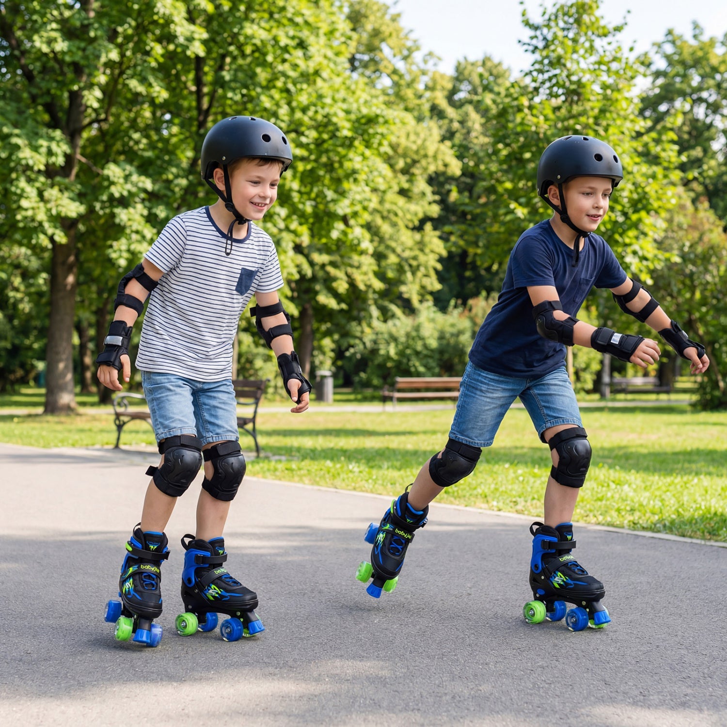 Kids Adjustable Quad Roller Skates with Light-Up Wheels | Boys & Girls - Niksstuff