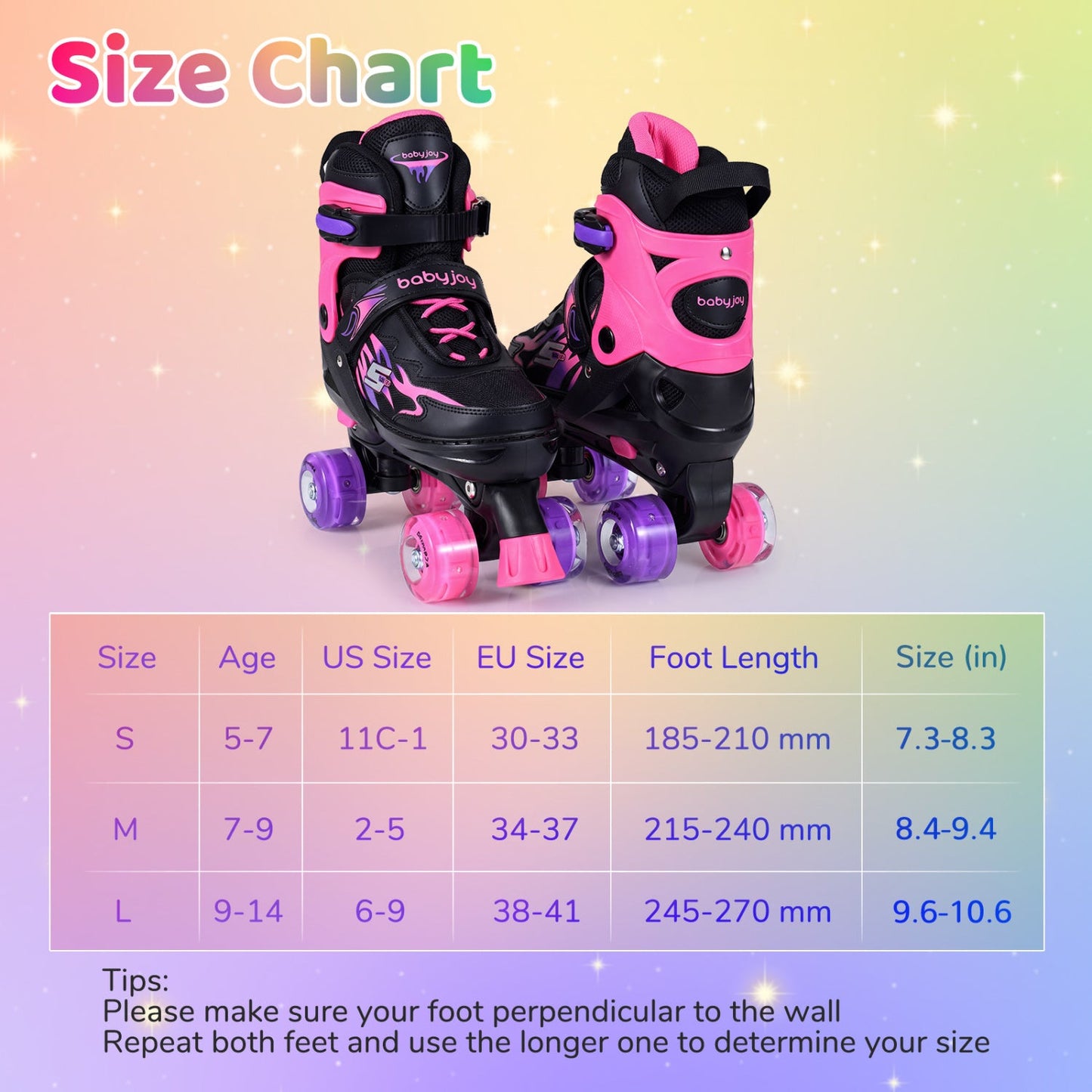 Kids & Teen Adjustable Quad Roller Skates with Light-Up Wheels - Niksstuff
