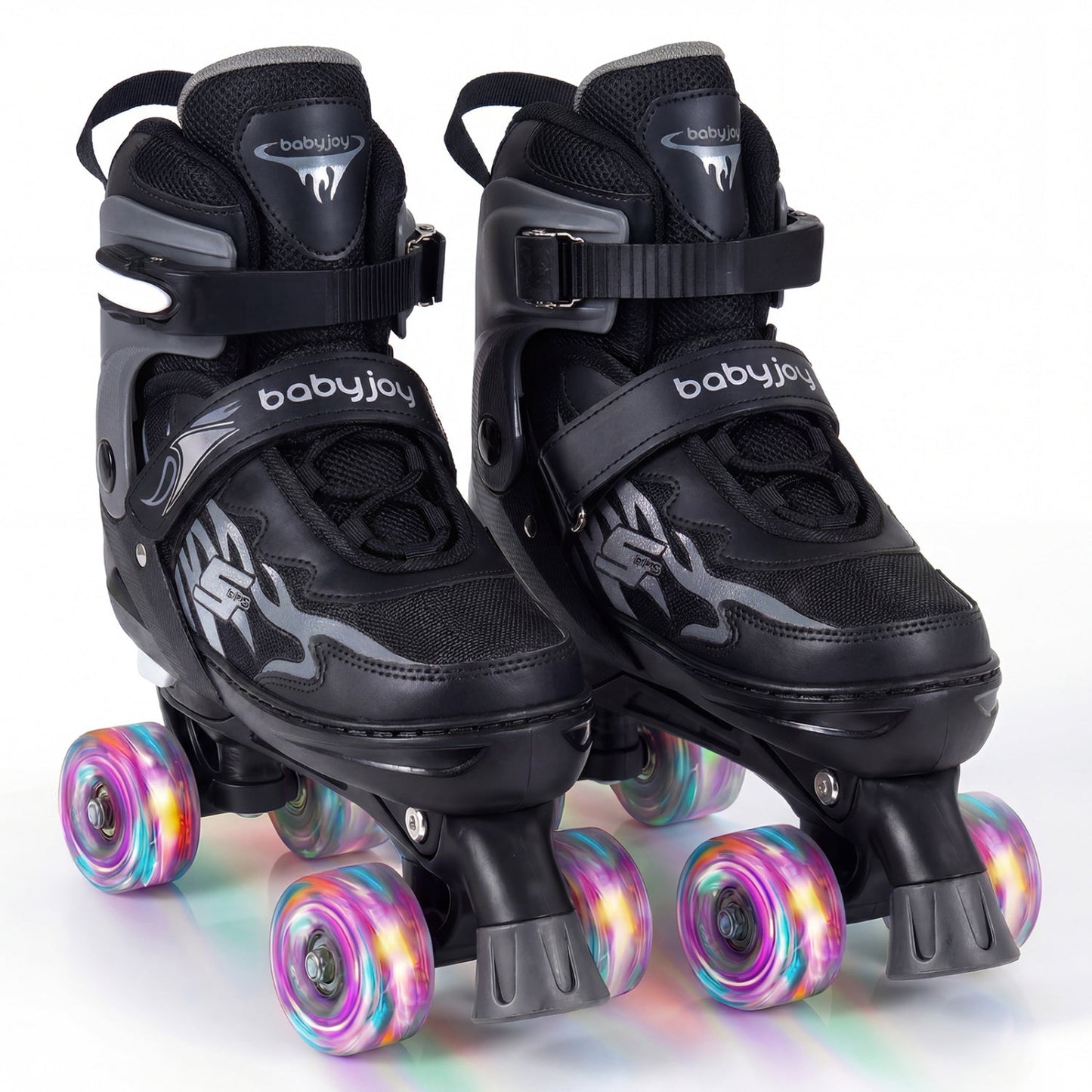 Kids & Teen Adjustable Quad Roller Skates with Light-Up Wheels - Niksstuff