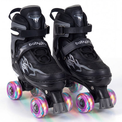 Kids & Teen Adjustable Quad Roller Skates with Light-Up Wheels - Niksstuff
