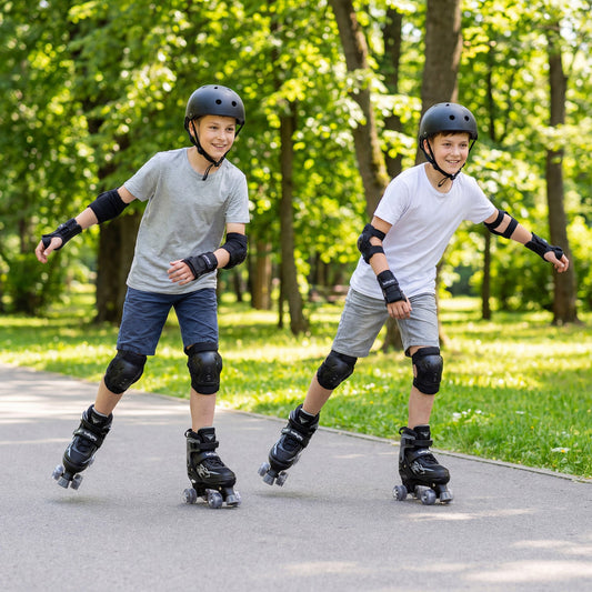 Kids & Teen Adjustable Quad Roller Skates with Light-Up Wheels - Niksstuff
