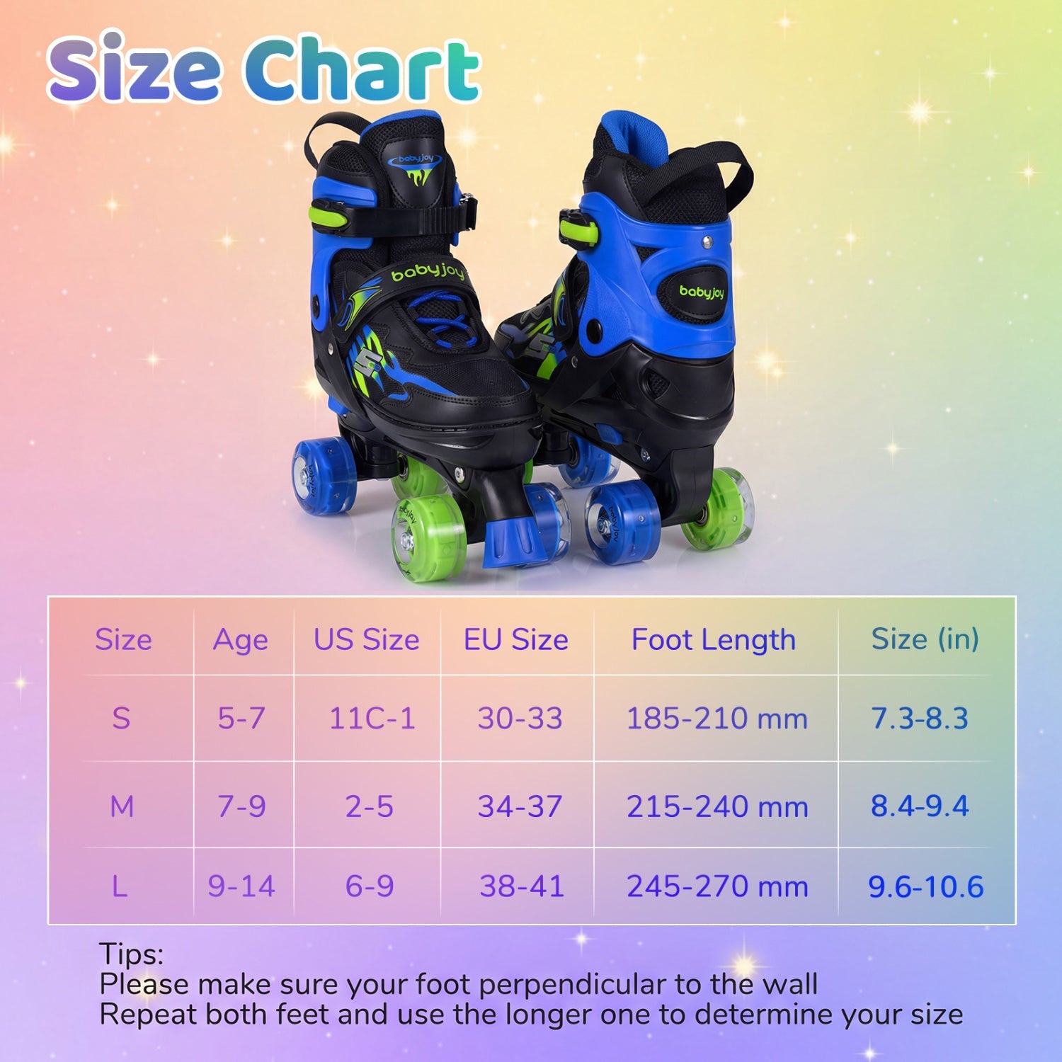 Kids & Teen Adjustable Quad Roller Skates with Light-Up Wheels - Niksstuff
