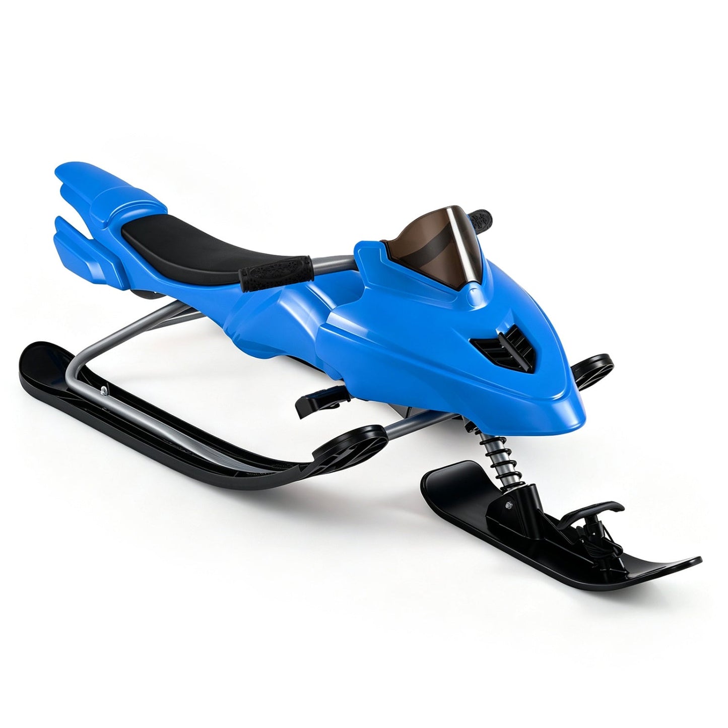 Snow Racer Sled for Kids | Brakes, Steering & Spring Suspension | Ages 6–12 | 90 lb Capacity | 3 Colors
