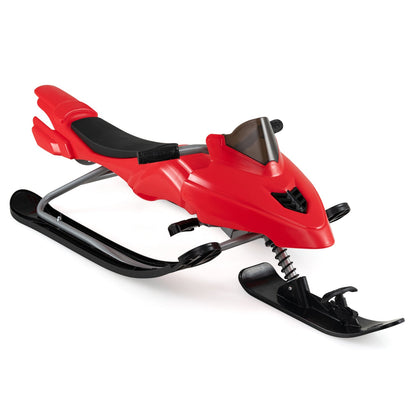 Snow Racer Sled for Kids | Brakes, Steering & Spring Suspension | Ages 6–12 | 90 lb Capacity | 3 Colors