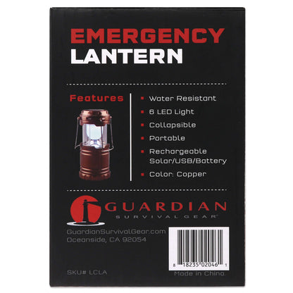 Quake Kits Collapsible Solar Lantern - Rechargeable LED Camping Light