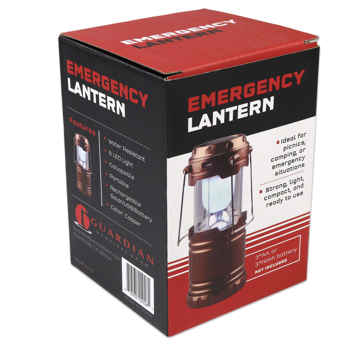 Quake Kits Collapsible Solar Lantern - Rechargeable LED Camping Light