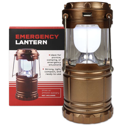 Quake Kits Collapsible Solar Lantern - Rechargeable LED Camping Light