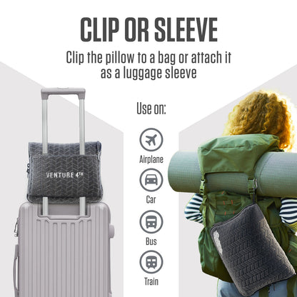 VENTURE 4TH 2-in-1 Travel Blanket & Pillow Set | 68"x42" | Micro Plush | 4 Colors - Niksstuff