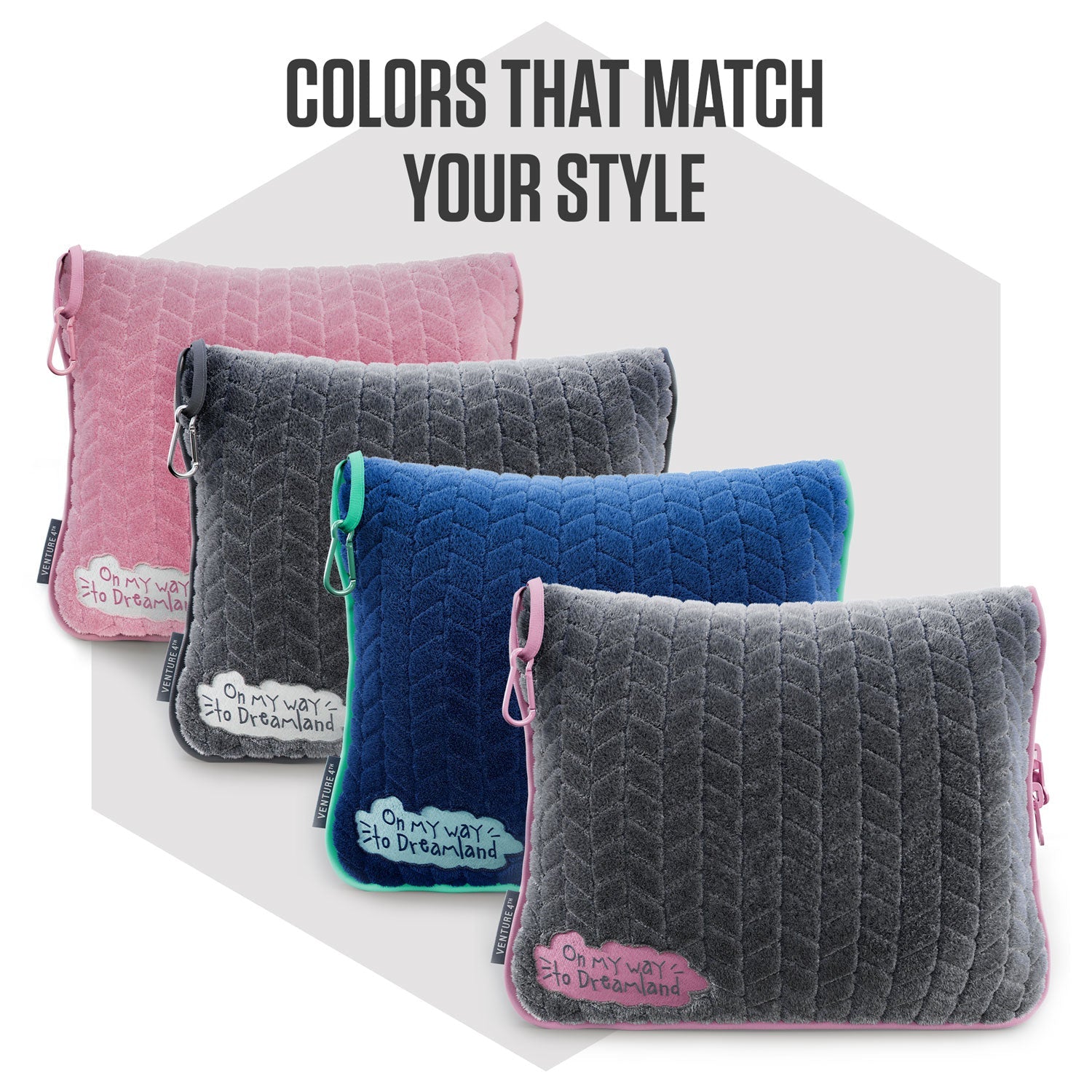 VENTURE 4TH 2-in-1 Travel Blanket & Pillow Set | 68"x42" | Micro Plush | 4 Colors - Niksstuff