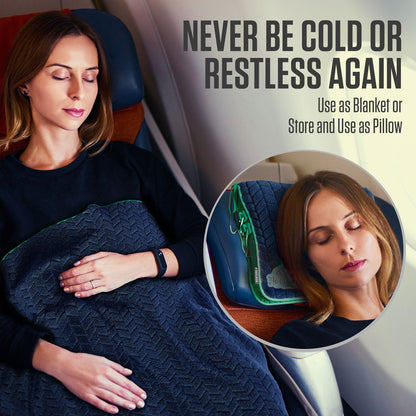 VENTURE 4TH 2-in-1 Travel Blanket & Pillow Set | 68"x42" | Micro Plush | 4 Colors - Niksstuff