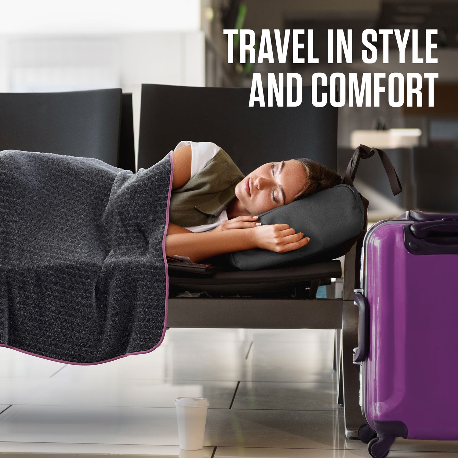 VENTURE 4TH 2-in-1 Travel Blanket & Pillow Set | 68"x42" | Micro Plush | 4 Colors - Niksstuff