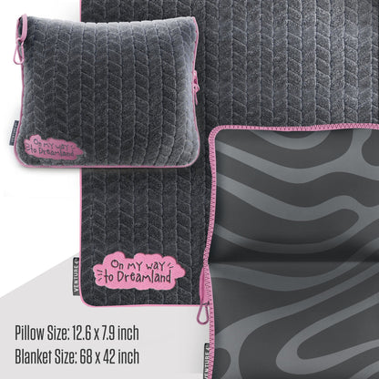 VENTURE 4TH 2-in-1 Travel Blanket & Pillow Set | 68"x42" | Micro Plush | 4 Colors - Niksstuff