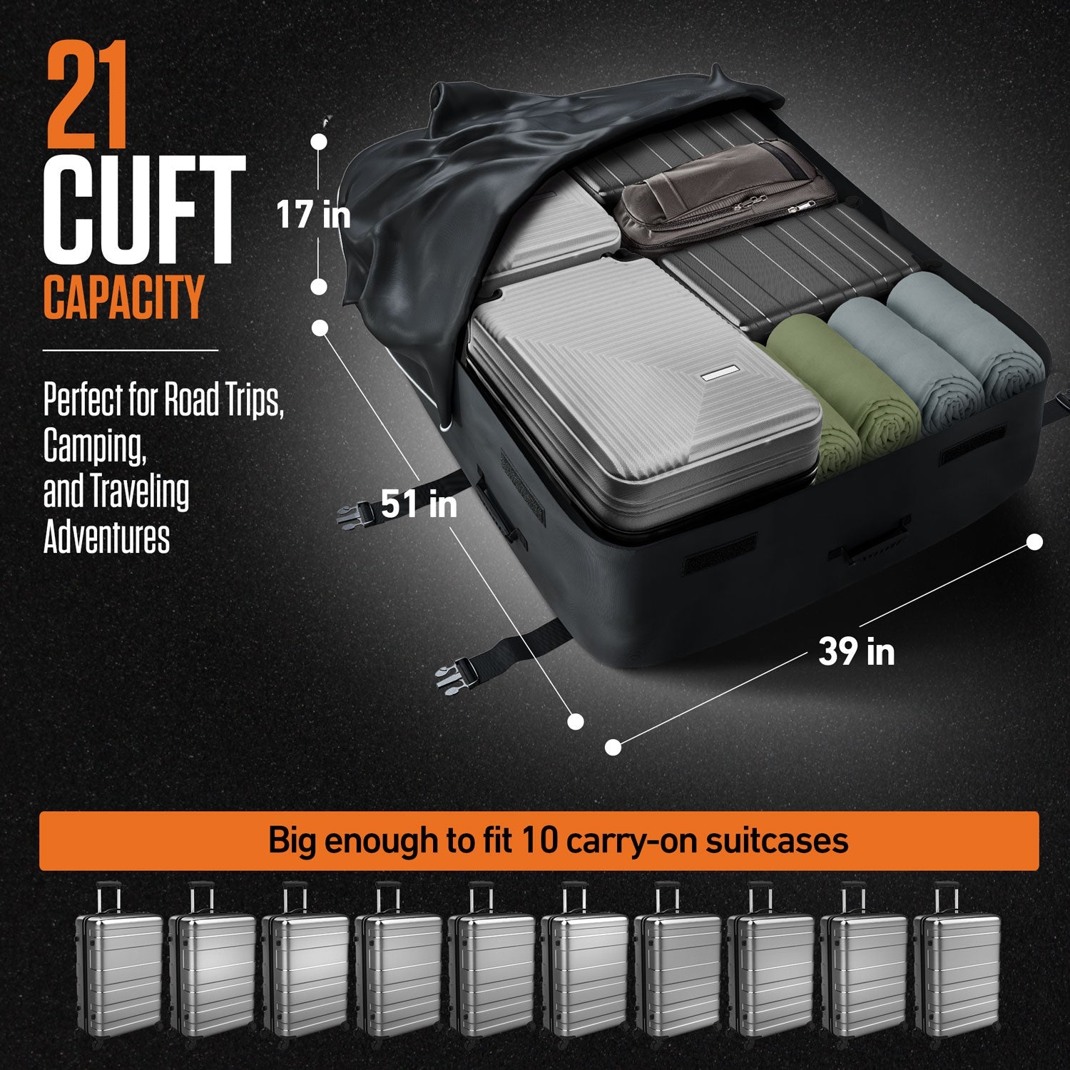 VENTURE 4TH Rooftop Cargo Carrier Bag — 21 Cu Ft Waterproof - Niksstuff