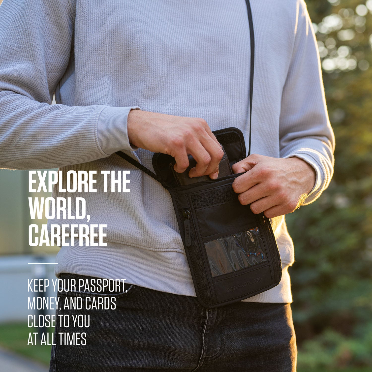 VENTURE 4TH Travel Neck Pouch | RFID Blocking | 210D Ripstop Nylon | 8 Colors - Niksstuff