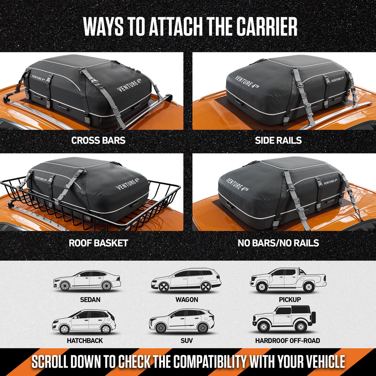 VENTURE 4TH Rooftop Cargo Carrier Bag — 21 Cu Ft Waterproof - Niksstuff