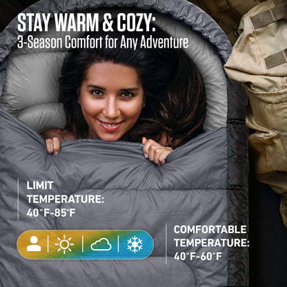 VENTURE 4TH Summer Sleeping Bag | 40–70°F | 29.5"x86.6" | Lightweight 2.7 lbs | 6 Colors - Niksstuff