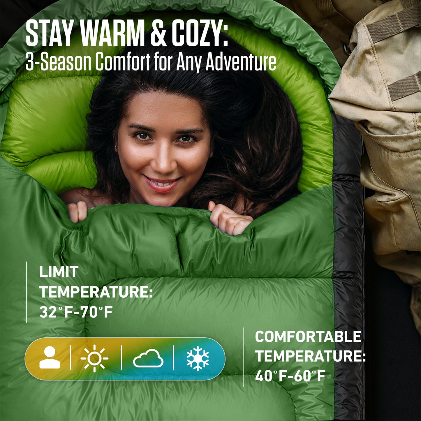 VENTURE 4TH 3-Season Sleeping Bag - Niksstuff