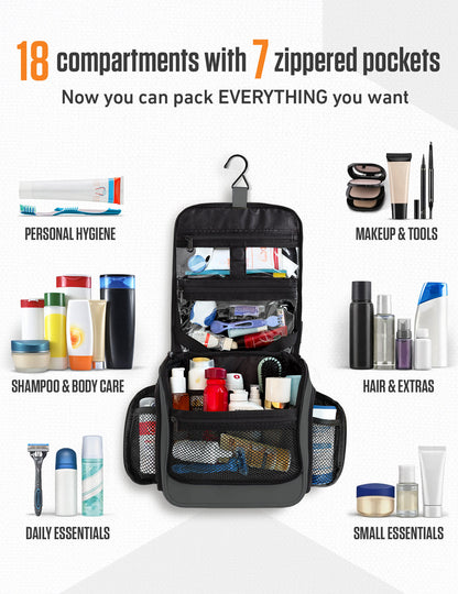 VENTURE 4TH Hanging Travel Toiletry Bag | TSA Compliant | 18 Colors & Designs - Niksstuff