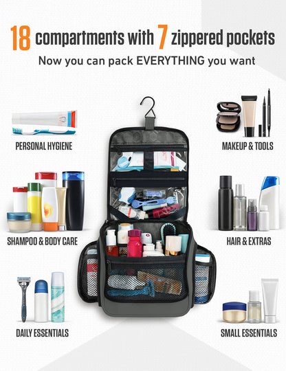 VENTURE 4TH Hanging Travel Toiletry Bag | TSA Compliant | 18 Colors & Designs - Niksstuff
